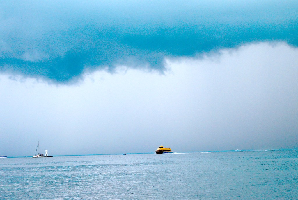Ferry During a Rain Storm