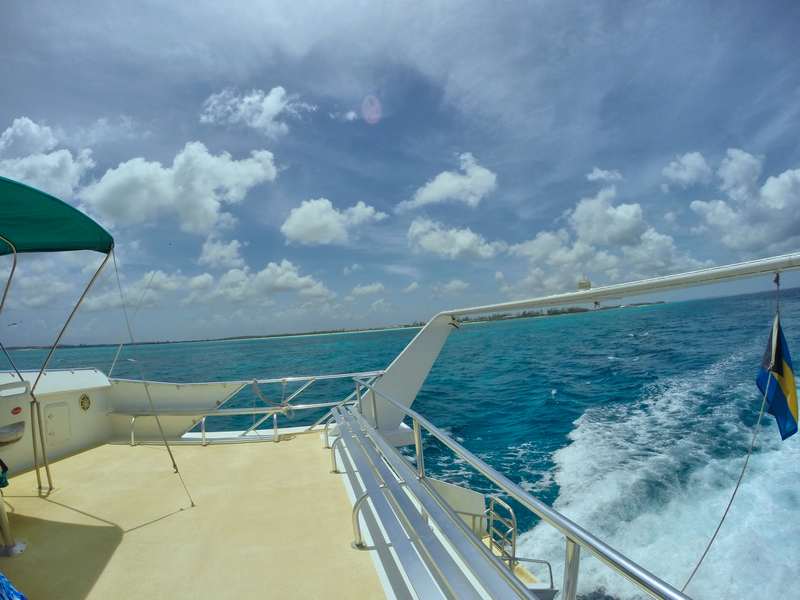 Upper deck of dive boat